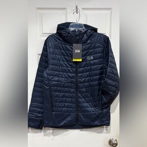 Mountain Hardwear Men's Large Ghost Shadow Hooded Jacket Navy Blue Puffer NWT